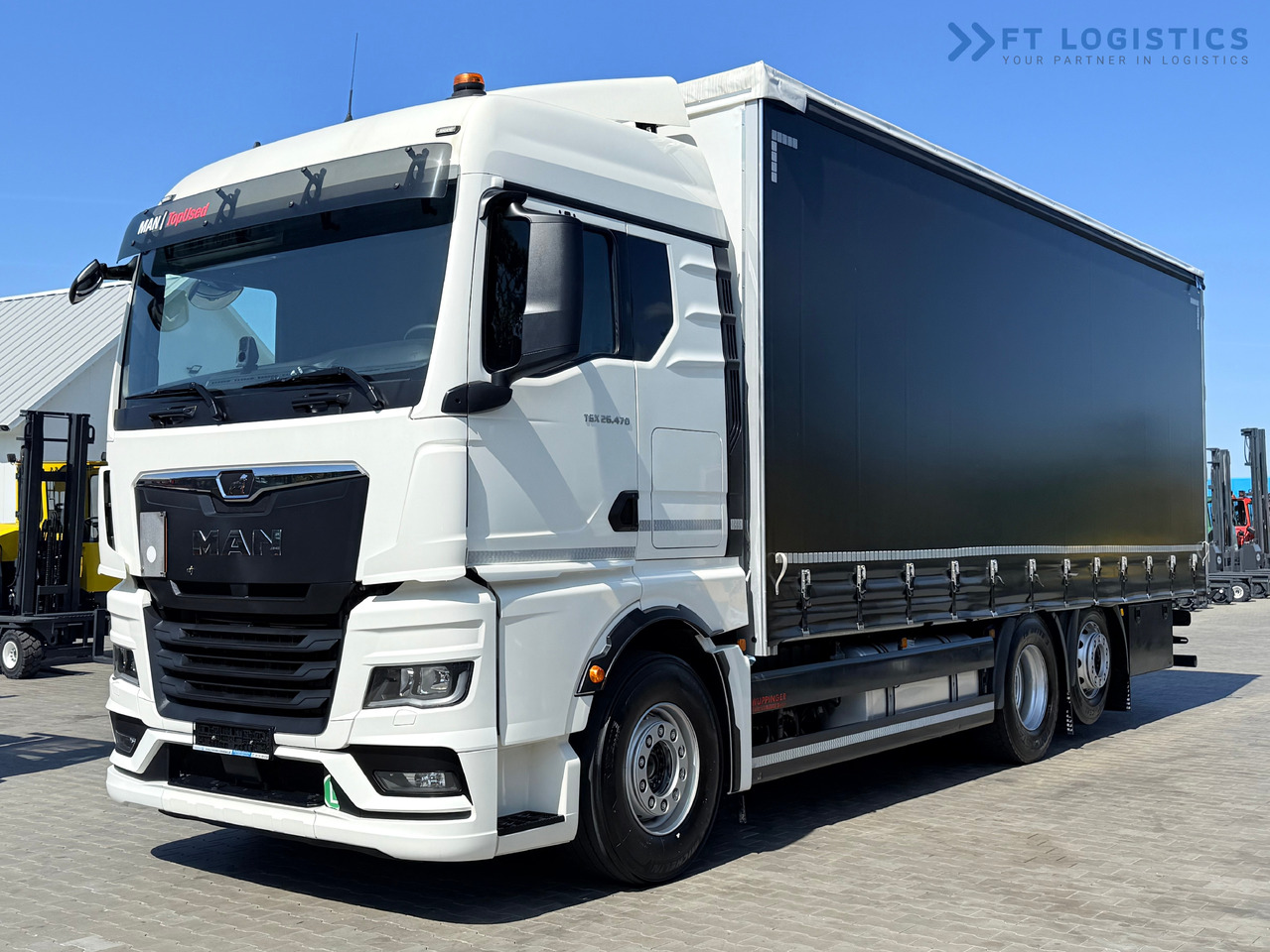MAN TGX 26.470 / 19 Pallets / Steering Axle / 15 Ton Payload / Retarder / Excellent Condition - Ponyvás teherautó: 1 kép. MAN TGX 26.470 / 19 Pallets / Steering Axle / 15 Ton Payload / Retarder / Excellent Condition - Ponyvás teherautó: 1 kép.