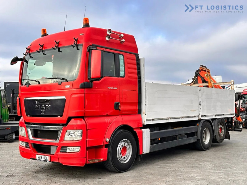 MAN TGX 26.480 Ciężarówka burtowa MAN TGX 26.480 6X2 / PALFINGER PK9002-EH B Crane / 80% Michelin - Darus autó: 3 kép. MAN TGX 26.480 Ciężarówka burtowa MAN TGX 26.480 6X2 / PALFINGER PK9002-EH B Crane / 80% Michelin - Darus autó: 3 kép.