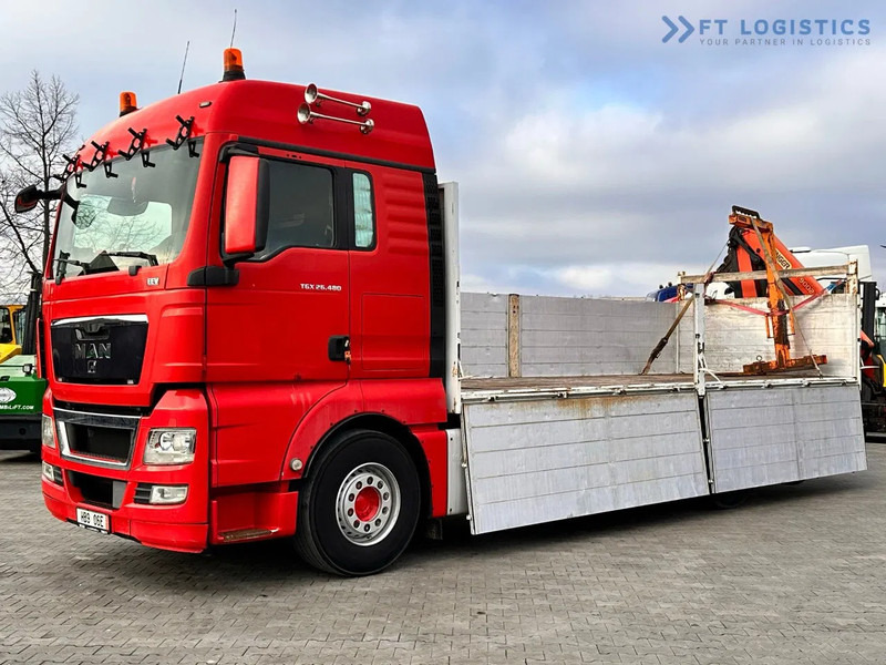 MAN TGX 26.480 Ciężarówka burtowa MAN TGX 26.480 6X2 / PALFINGER PK9002-EH B Crane / 80% Michelin - Darus autó: 2 kép. MAN TGX 26.480 Ciężarówka burtowa MAN TGX 26.480 6X2 / PALFINGER PK9002-EH B Crane / 80% Michelin - Darus autó: 2 kép.