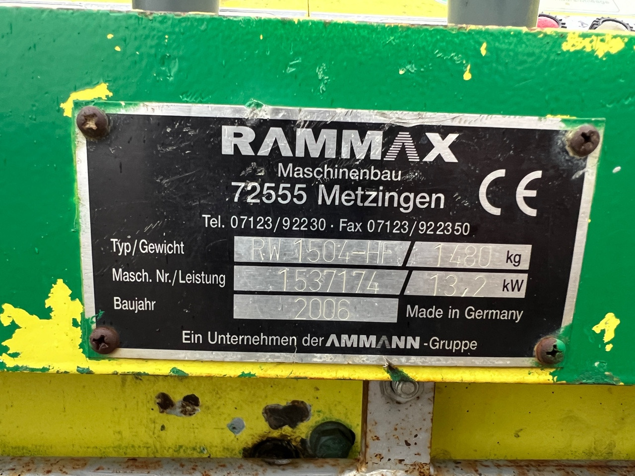 AMMANN RAMMAX RW 1504-HF - Minihenger: 5 kép. AMMANN RAMMAX RW 1504-HF - Minihenger: 5 kép.