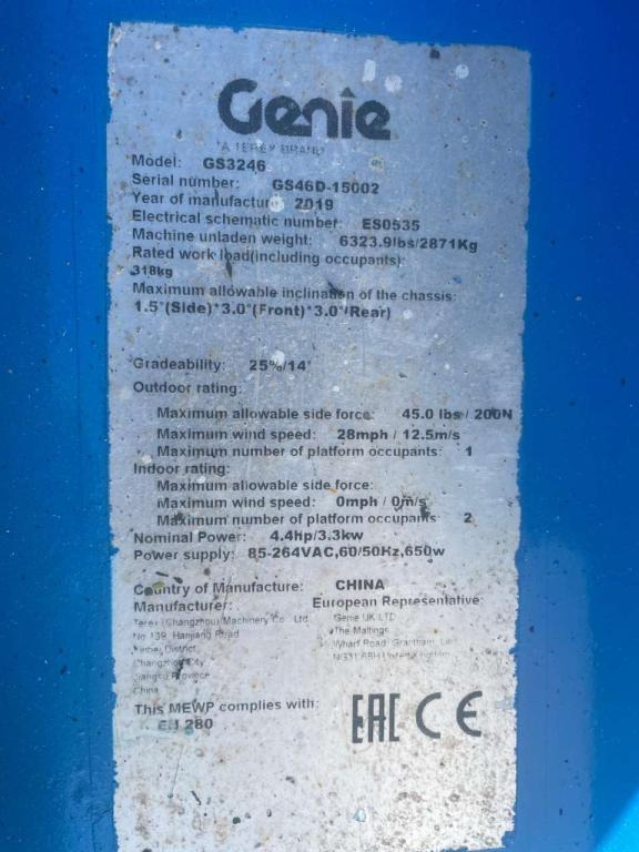 Genie GS-3246 - Ollós emelő: 4 kép. Genie GS-3246 - Ollós emelő: 4 kép.
