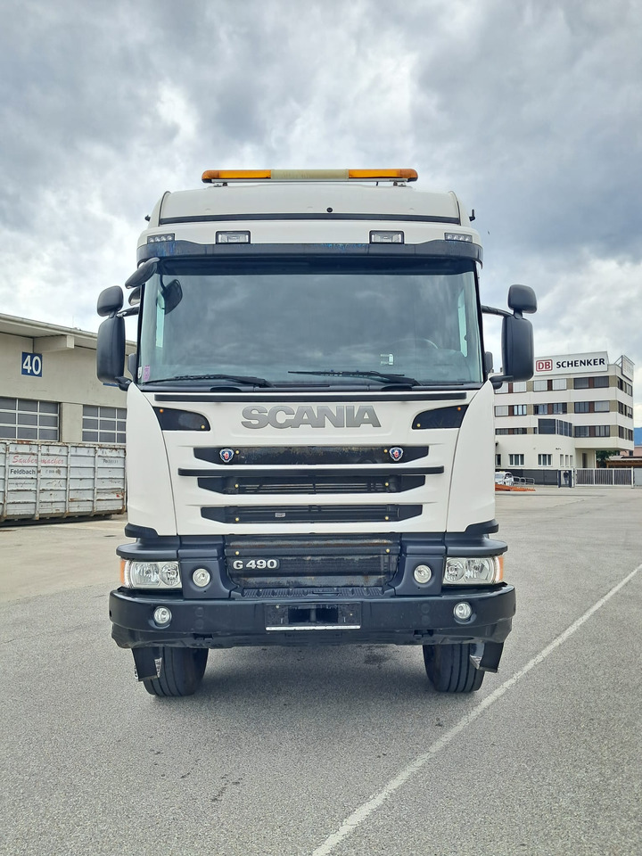 Rönkszállító teherautó, Darus autó SCANIA G 490 6x6 Blatt-Blatt | Klima | Schaltgetriebe | Euro 6 | Penz-Kran 12Z |: 14 kép.