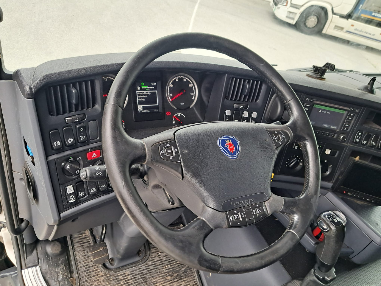 Rönkszállító teherautó, Darus autó SCANIA G 490 6x6 Blatt-Blatt | Klima | Schaltgetriebe | Euro 6 | Penz-Kran 12Z |: 18 kép.