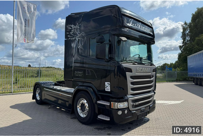 Scania R450 Topline, Euro 6, / Retarder / Standklima / Fridge / 2 tanks, Intarder - Nyergesvontató: 4 kép. Scania R450 Topline, Euro 6, / Retarder / Standklima / Fridge / 2 tanks, Intarder - Nyergesvontató: 4 kép.