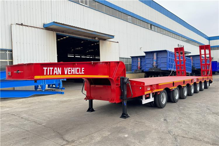 TITAN 7 Axle 120 Ton Lowbed Trailer for Sale In Saudi Arabia - Félpótkocsi mélybölcsős: 3 kép. TITAN 7 Axle 120 Ton Lowbed Trailer for Sale In Saudi Arabia - Félpótkocsi mélybölcsős: 3 kép.