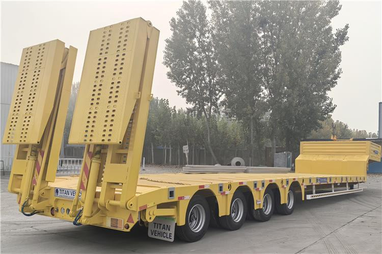 TITAN Heavy Duty 4 Low Bed Trailer for Sale Price In Guinea - Félpótkocsi mélybölcsős: 3 kép. TITAN Heavy Duty 4 Low Bed Trailer for Sale Price In Guinea - Félpótkocsi mélybölcsős: 3 kép.