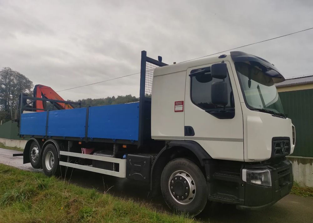 Renault Gama D 26.320 skrzynia hds palfinger PK15500 - Platós teherautó, Darus autó: 3 kép. Renault Gama D 26.320 skrzynia hds palfinger PK15500 - Platós teherautó, Darus autó: 3 kép.