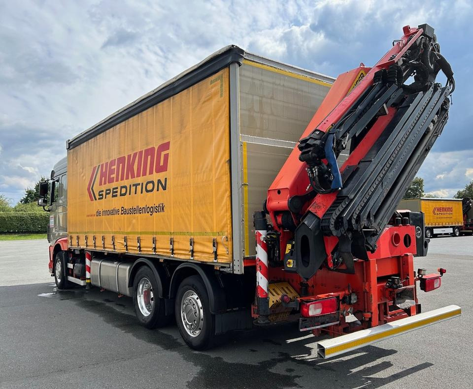 DAF DAF XF 460 FAN + PALFINGER + 16mtr + Lenkachse + EURO 6 - Ponyvás teherautó, Darus autó: 4 kép. DAF DAF XF 460 FAN + PALFINGER + 16mtr + Lenkachse + EURO 6 - Ponyvás teherautó, Darus autó: 4 kép.