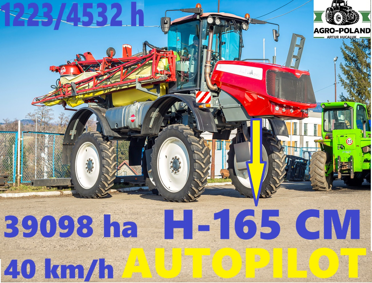 HARDI ALPHA 4100 EVO - 2014 ROK - H-165 CM - 1223 h - AUTOPILOT - 40 km/h - 24 M - Önjáró permetező: 3 kép. HARDI ALPHA 4100 EVO - 2014 ROK - H-165 CM - 1223 h - AUTOPILOT - 40 km/h - 24 M - Önjáró permetező: 3 kép.