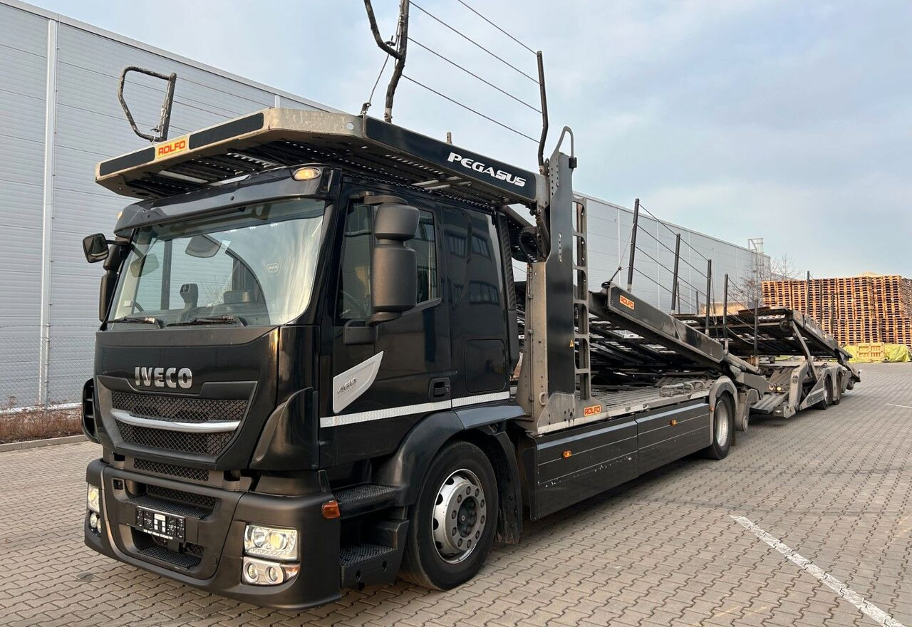 IVECO Stralis 460 + car transporter trailer - Autószállító teherautó: 1 kép. IVECO Stralis 460 + car transporter trailer - Autószállító teherautó: 1 kép.