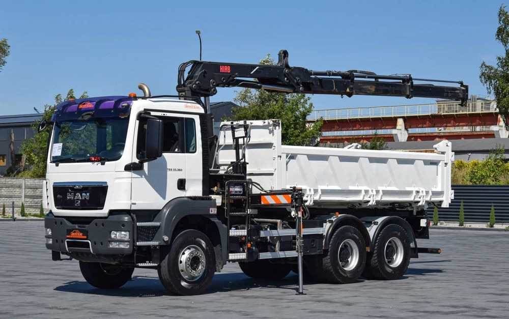MAN TGS 33.360 / 6x4 / HDS HIAB 122 E-2 HIDUO / STEROWANIE RADIOWE / WYWROTKA / HYDROBURTA / AUTOMAT / KLIMA / TEMPOMAT / KAMERA COFANIA / SPROWADZONY - Billenőplatós teherautó: 1 kép. MAN TGS 33.360 / 6x4 / HDS HIAB 122 E-2 HIDUO / STEROWANIE RADIOWE / WYWROTKA / HYDROBURTA / AUTOMAT / KLIMA / TEMPOMAT / KAMERA COFANIA / SPROWADZONY - Billenőplatós teherautó: 1 kép.