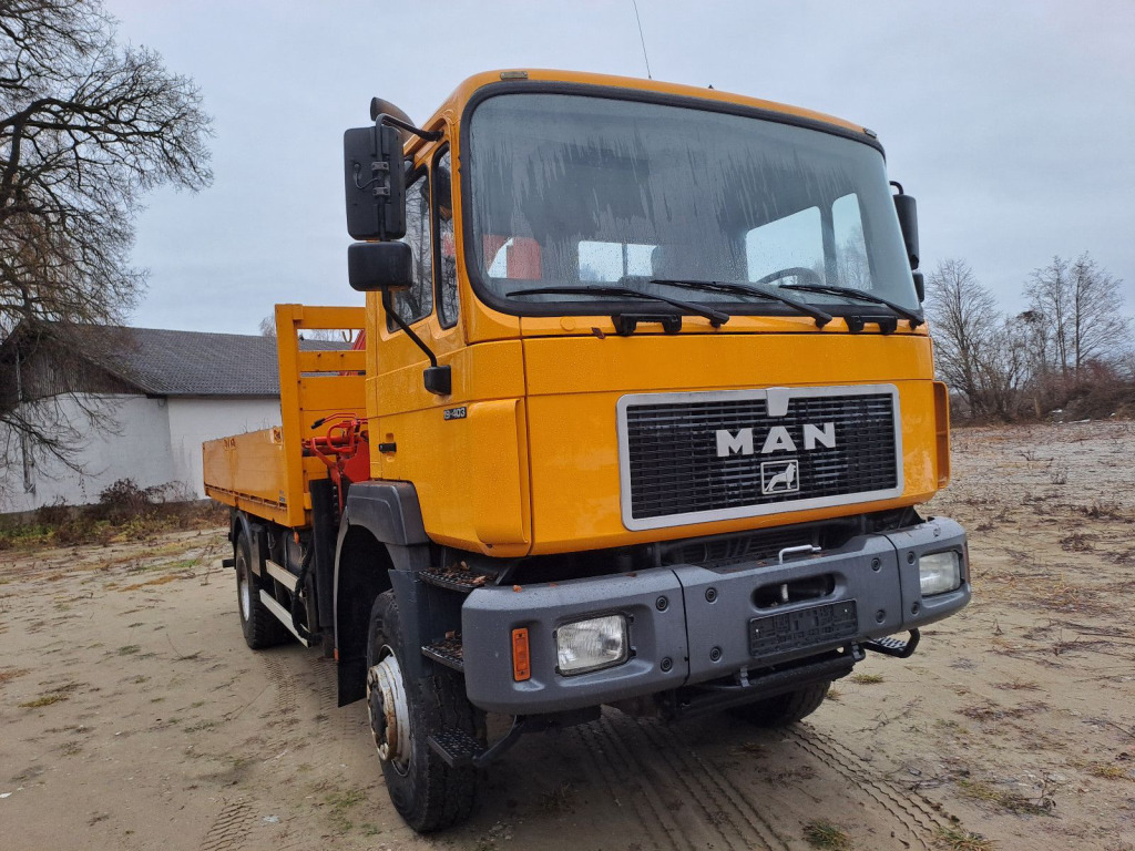 MAN 19.403 Pritsche 4x4 mit Palfingerkran PK 21000 mit Funk - Fernbedienung - Darus autó: 2 kép. MAN 19.403 Pritsche 4x4 mit Palfingerkran PK 21000 mit Funk - Fernbedienung - Darus autó: 2 kép.