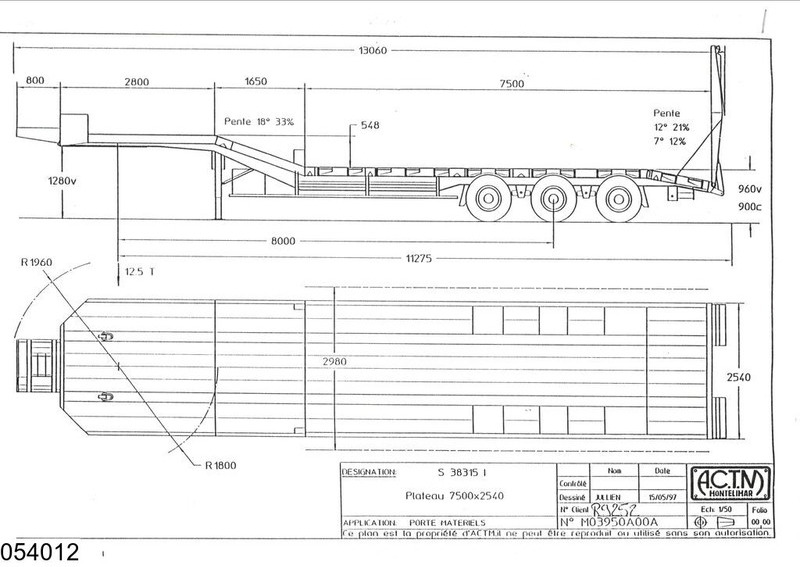 ACTM Lowbed 38.000 KG, Steel suspension - Félpótkocsi mélybölcsős: 2 kép. ACTM Lowbed 38.000 KG, Steel suspension - Félpótkocsi mélybölcsős: 2 kép.