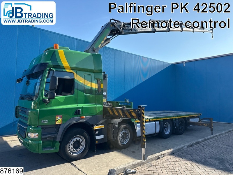 DAF CF 410 8x2, EURO 5, Palfinger, Steerling, Remote,Retarder - Platós teherautó, Darus autó: 1 kép. DAF CF 410 8x2, EURO 5, Palfinger, Steerling, Remote,Retarder - Platós teherautó, Darus autó: 1 kép.
