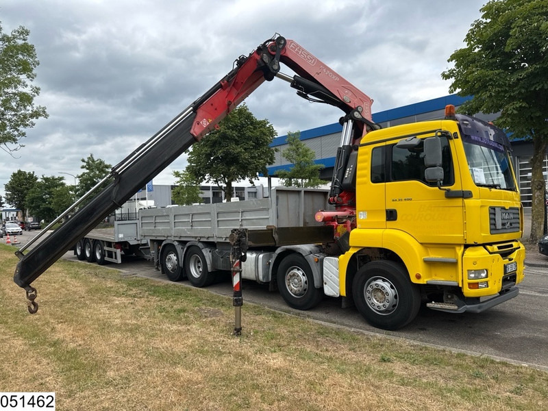 MAN TGA 35 400 8x2, Handgeschakeld, Fassi, Remote, Combi - Platós teherautó, Darus autó: 3 kép. MAN TGA 35 400 8x2, Handgeschakeld, Fassi, Remote, Combi - Platós teherautó, Darus autó: 3 kép.