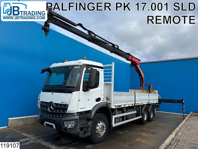 Mercedes-Benz Arocs 2636 6x4, EURO 6, Palfinger, Leaf suspension - Platós teherautó, Darus autó: 1 kép. Mercedes-Benz Arocs 2636 6x4, EURO 6, Palfinger, Leaf suspension - Platós teherautó, Darus autó: 1 kép.