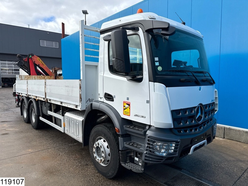 Mercedes-Benz Arocs 2636 6x4, EURO 6, Palfinger, Leaf suspension - Platós teherautó, Darus autó: 3 kép. Mercedes-Benz Arocs 2636 6x4, EURO 6, Palfinger, Leaf suspension - Platós teherautó, Darus autó: 3 kép.