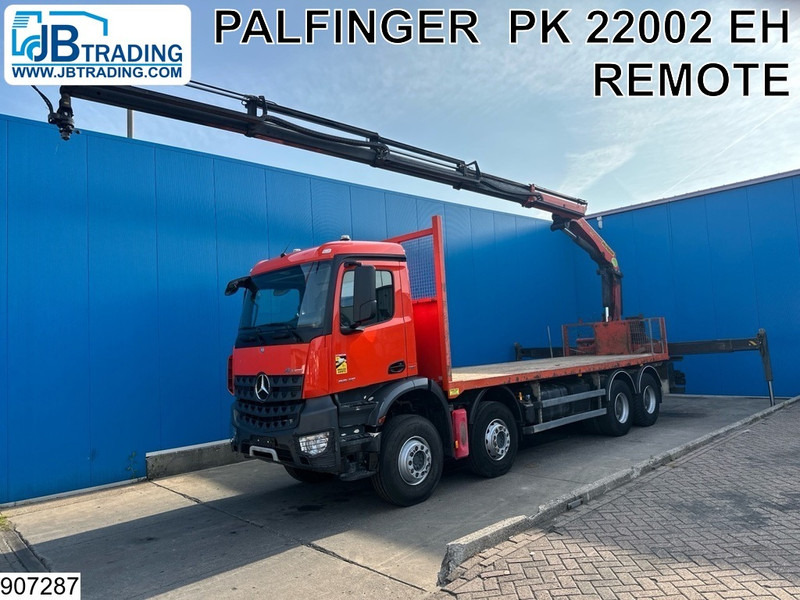 Mercedes-Benz Arocs 3240 8X4, EURO 6, Steel suspension, Palfinger - Platós teherautó, Darus autó: 1 kép. Mercedes-Benz Arocs 3240 8X4, EURO 6, Steel suspension, Palfinger - Platós teherautó, Darus autó: 1 kép.