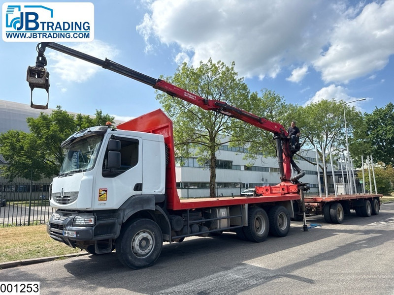 Renault Kerax 450 Dxi 6x4, Manual, Steel, Palfinger, Combi - Rönkszállító teherautó, Darus autó: 1 kép. Renault Kerax 450 Dxi 6x4, Manual, Steel, Palfinger, Combi - Rönkszállító teherautó, Darus autó: 1 kép.