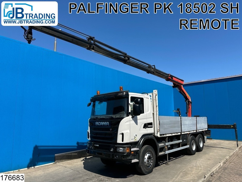 Scania G 440 6X4, EURO 6, Retarder, Palfinger - Platós teherautó, Darus autó: 1 kép. Scania G 440 6X4, EURO 6, Retarder, Palfinger - Platós teherautó, Darus autó: 1 kép.