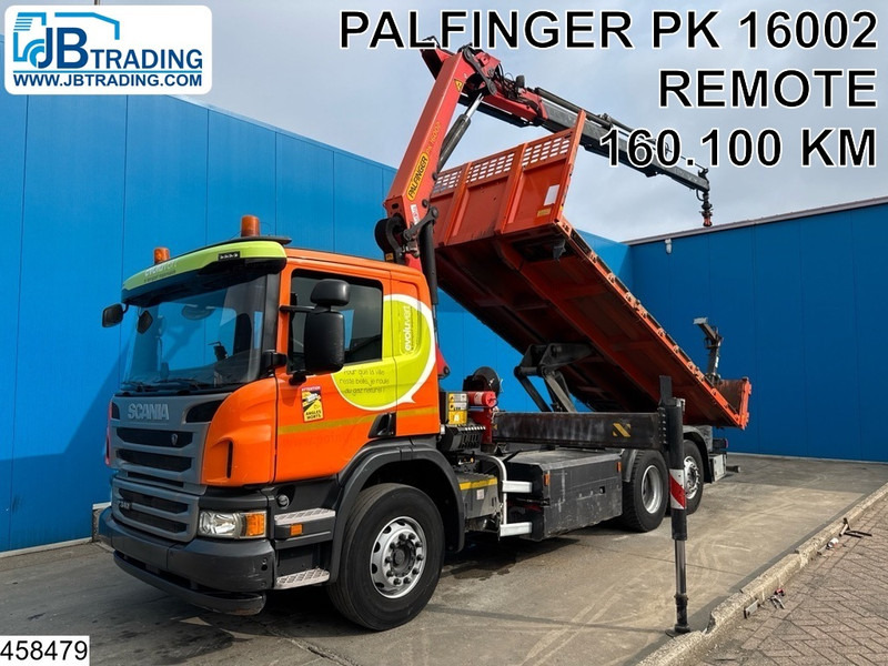 Scania P 340 6x2, CNG, Retarder, Palfinger, Remote - Billenőplatós teherautó, Darus autó: 1 kép. Scania P 340 6x2, CNG, Retarder, Palfinger, Remote - Billenőplatós teherautó, Darus autó: 1 kép.