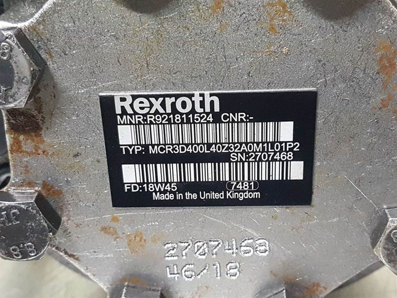Rexroth MCR3D400L40Z32-R921811524-Wheel motor/Radmotor lízing Rexroth MCR3D400L40Z32-R921811524-Wheel motor/Radmotor: 7 kép.