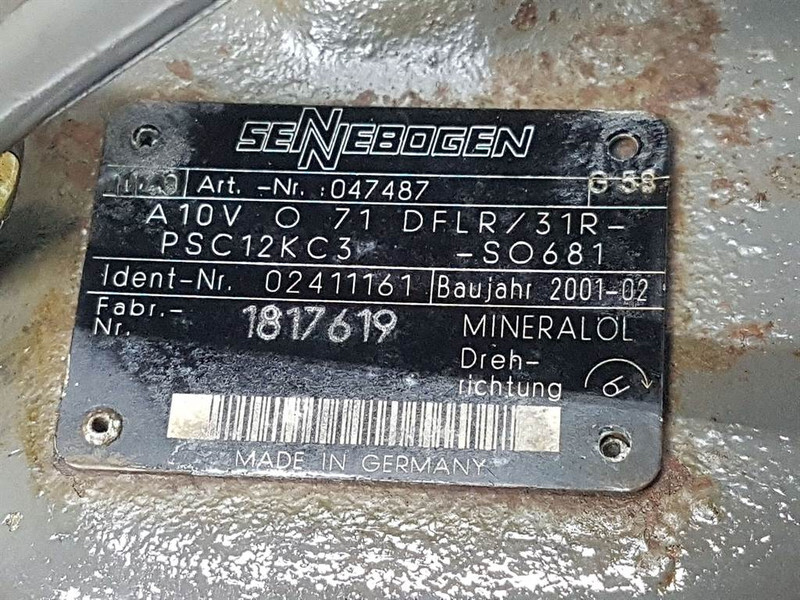 Sennebogen -Rexroth A10VO71DFLR/31R-Load sensing pump - Hidraulika - Építőipari gépek: 4 kép. Sennebogen -Rexroth A10VO71DFLR/31R-Load sensing pump - Hidraulika - Építőipari gépek: 4 kép.