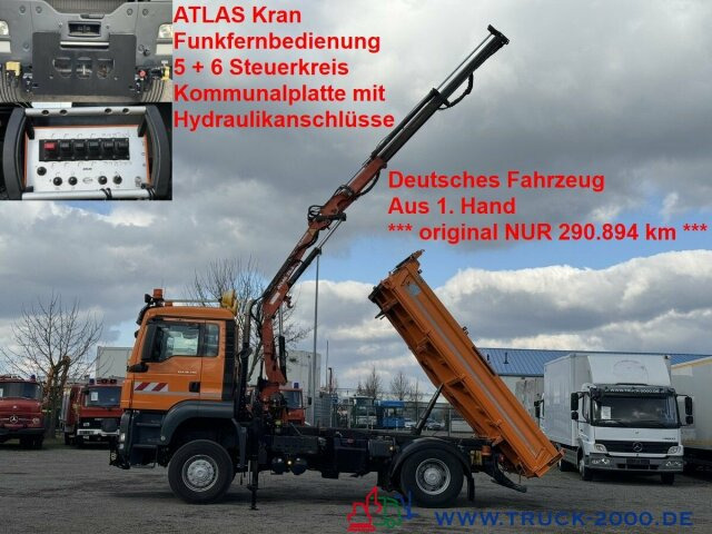 MAN 18.320 4x4 Atlas Kran 8,8m=770kg FB Winterdienst - Billenőplatós teherautó, Darus autó: 1 kép. MAN 18.320 4x4 Atlas Kran 8,8m=770kg FB Winterdienst - Billenőplatós teherautó, Darus autó: 1 kép.