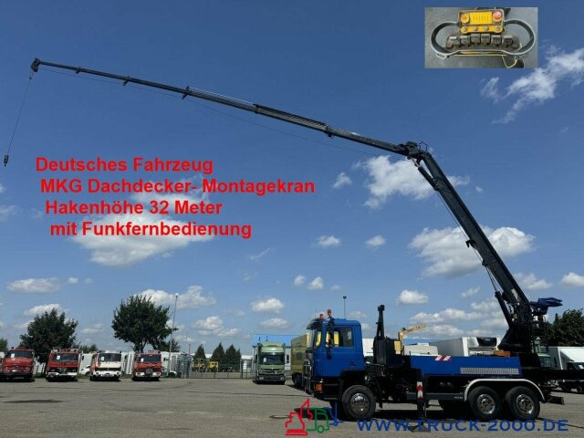MAN 24.340 6x4 MKG Dachdecker Montagekran 32m +Winde - Darus autó: 1 kép. MAN 24.340 6x4 MKG Dachdecker Montagekran 32m +Winde - Darus autó: 1 kép.