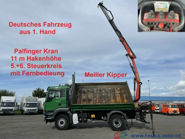 MAN TGS 18.320 Meiller Kipper-Palfinger Kran-1. Hand - Billenőplatós teherautó, Darus autó: 1 kép. MAN TGS 18.320 Meiller Kipper-Palfinger Kran-1. Hand - Billenőplatós teherautó, Darus autó: 1 kép.