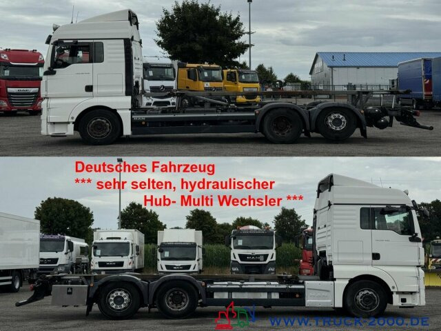 MAN TGX 26.480 XLX Haus Bett hydr Hub Multi Wechsler - Cserefelépítményes teherautó: 1 kép. MAN TGX 26.480 XLX Haus Bett hydr Hub Multi Wechsler - Cserefelépítményes teherautó: 1 kép.