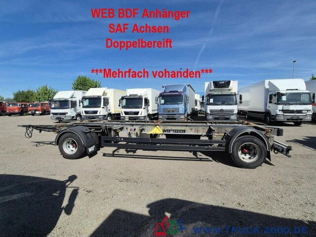 Web-Trailer 18 Box Carrier - Luft - SAF Achsen - Pótkocsi cserefelépítményes: 1 kép. Web-Trailer 18 Box Carrier - Luft - SAF Achsen - Pótkocsi cserefelépítményes: 1 kép.