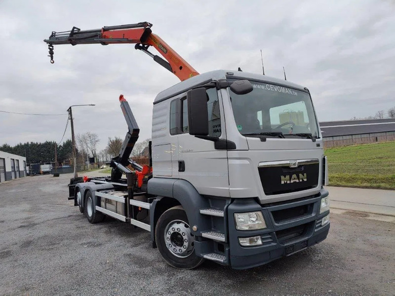 MAN TGS 26.320 Container Multilift + Kraan Palfinger PK16502 - Horgos rakodó teherautó, Darus autó: 2 kép. MAN TGS 26.320 Container Multilift + Kraan Palfinger PK16502 - Horgos rakodó teherautó, Darus autó: 2 kép.