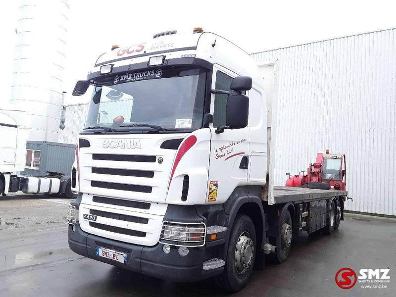 Scania R 420 8x2 +manitou TMT 25.20 - Platós teherautó: 3 kép. Scania R 420 8x2 +manitou TMT 25.20 - Platós teherautó: 3 kép.