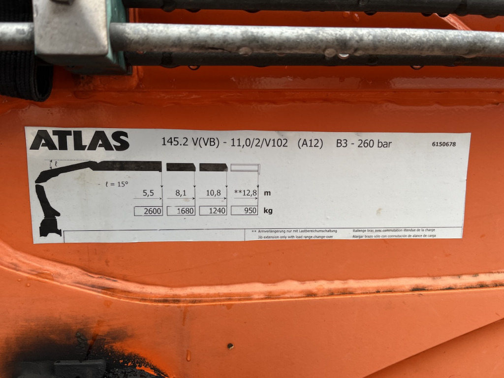 Darus autó, Platós teherautó MAN TGX 26.480 6x2  Atlas 145.2 Baustoff: 7 kép.