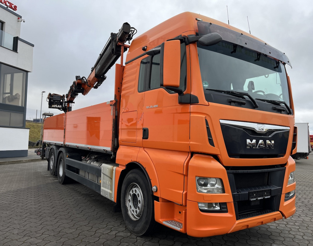 Darus autó, Platós teherautó MAN TGX 26.480 6x2  Atlas 145.2 Baustoff: 13 kép.