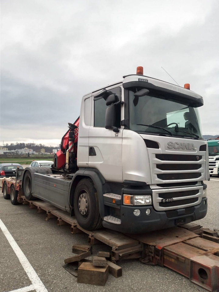 Scania G410 4x2 SZM Kran Fassi F235 Motorschaden - Nyergesvontató: 2 kép. Scania G410 4x2 SZM Kran Fassi F235 Motorschaden - Nyergesvontató: 2 kép.