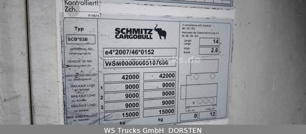 Schmitz Cargobull SKO 24 Kühlauflieger | Rohrbahn Vector 1950Mt - Félpótkocsi hűtős: 3 kép. Schmitz Cargobull SKO 24 Kühlauflieger | Rohrbahn Vector 1950Mt - Félpótkocsi hűtős: 3 kép.