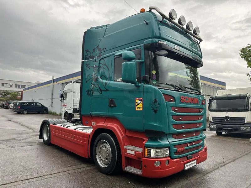 Scania R450 MEGA SZM 4x2 Topline E6 Intarder - Nyergesvontató: 2 kép. Scania R450 MEGA SZM 4x2 Topline E6 Intarder - Nyergesvontató: 2 kép.