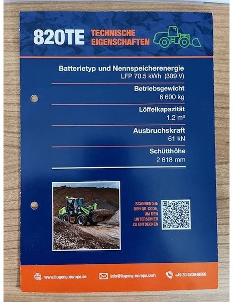 LIUGONG 820 TE vollelektrisch, 6.600 kg, 1.2 cbm - Gumikerekes homlokrakodó: 4 kép. LIUGONG 820 TE vollelektrisch, 6.600 kg, 1.2 cbm - Gumikerekes homlokrakodó: 4 kép.