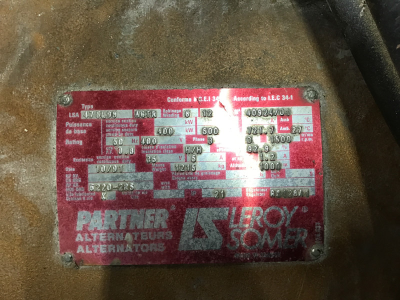 Cummins KTA19-G3 GENERATOR 500KVA USED - Áramfejlesztő: 5 kép. Cummins KTA19-G3 GENERATOR 500KVA USED - Áramfejlesztő: 5 kép.
