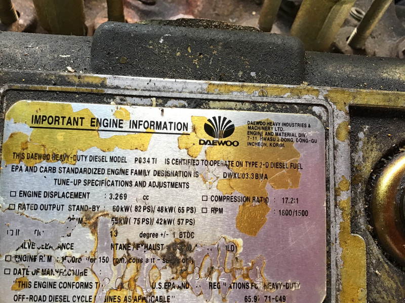 Doosan EWOO DAEWOO PO34TI GENERATOR 50 KVA USED - Áramfejlesztő: 5 kép. Doosan EWOO DAEWOO PO34TI GENERATOR 50 KVA USED - Áramfejlesztő: 5 kép.