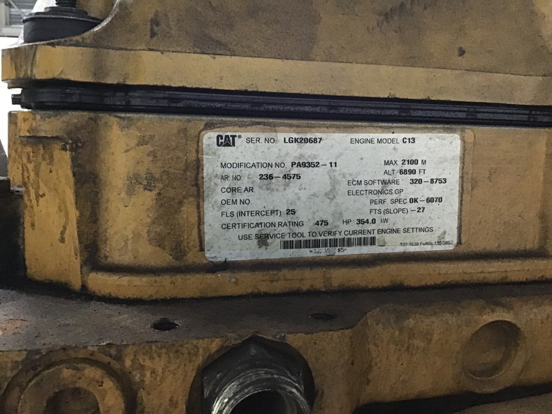 Építőipari gépek Caterpillar C13 LGK-2364575 FOR PARTS: 6 kép.