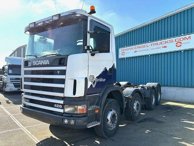 Scania R124-420 C 8x4 FULL STEEL CHASSIS (EURO 3 / FULL STEEL SUSPENSION / REDUCTION AXLES / GRS900 GEARBOX) - Alvaz teherautó: 1 kép. Scania R124-420 C 8x4 FULL STEEL CHASSIS (EURO 3 / FULL STEEL SUSPENSION / REDUCTION AXLES / GRS900 GEARBOX) - Alvaz teherautó: 1 kép.