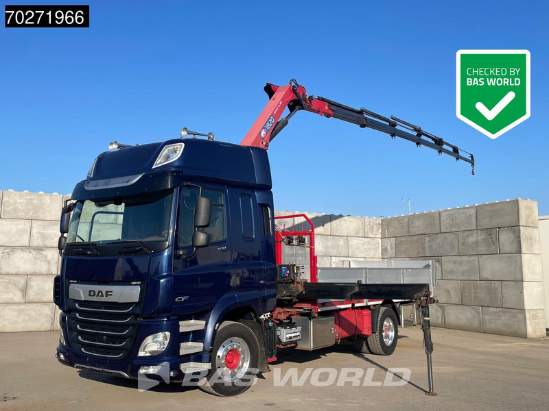 DAF CF 530 4X2 HMF 1820-RC Kran Crane Retarder Space cab Euro 6 - Platós teherautó, Darus autó: 1 kép. DAF CF 530 4X2 HMF 1820-RC Kran Crane Retarder Space cab Euro 6 - Platós teherautó, Darus autó: 1 kép.