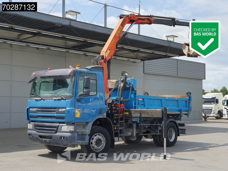 DAF CF75.310 4X2 Palfinger PK12000 Kran Crane 7m3 tipper Big-Axle Steelsuspension Euro 3 - Billenőplatós teherautó, Darus autó: 1 kép. DAF CF75.310 4X2 Palfinger PK12000 Kran Crane 7m3 tipper Big-Axle Steelsuspension Euro 3 - Billenőplatós teherautó, Darus autó: 1 kép.