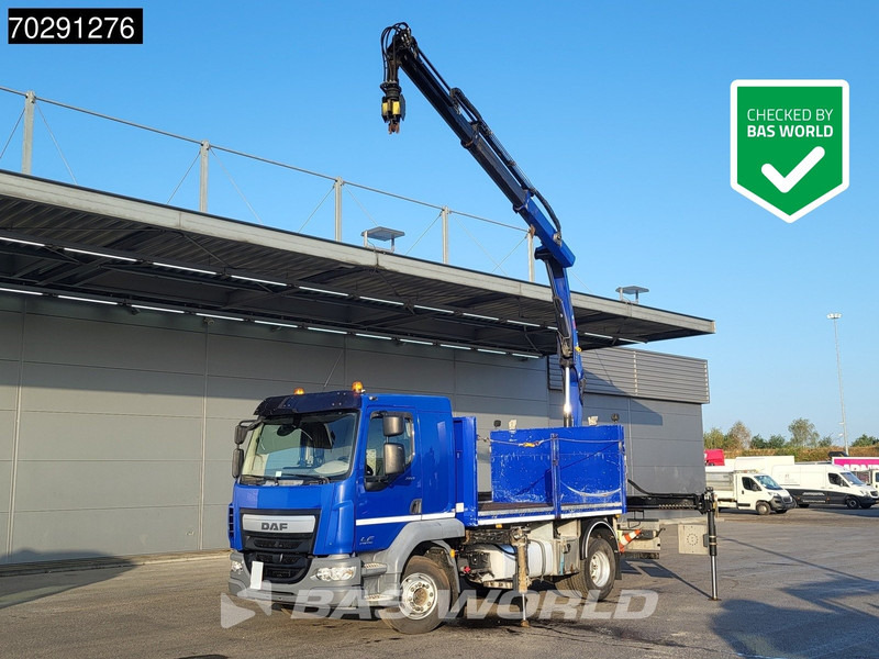 DAF LF 260 LF 4X2 HIAB 111 B-2 Hiduo Crane Automatic ACC Euro 6 - Platós teherautó, Darus autó: 1 kép. DAF LF 260 LF 4X2 HIAB 111 B-2 Hiduo Crane Automatic ACC Euro 6 - Platós teherautó, Darus autó: 1 kép.