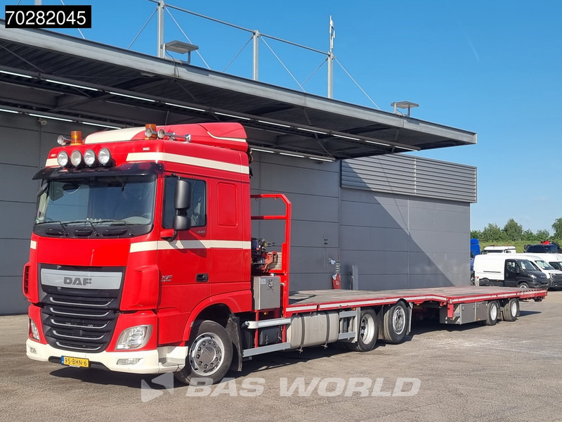 DAF XF 440 6X2 NL-Truck Transporter HMF 900-K2 Kran Lift-Lenkachse Euro 6 - Platós teherautó, Darus autó: 5 kép. DAF XF 440 6X2 NL-Truck Transporter HMF 900-K2 Kran Lift-Lenkachse Euro 6 - Platós teherautó, Darus autó: 5 kép.