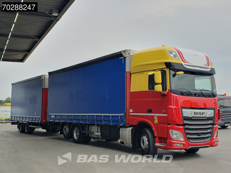 DAF XF 450 6X2 Combi Lift Axle ACC Euro 6 - Ponyvás teherautó: 3 kép. DAF XF 450 6X2 Combi Lift Axle ACC Euro 6 - Ponyvás teherautó: 3 kép.