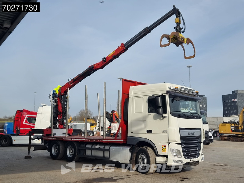 DAF XF 510 6X4 Jonsered Z-Crane SC ACC Retarder Euro 6 - Rönkszállító teherautó, Darus autó: 3 kép. DAF XF 510 6X4 Jonsered Z-Crane SC ACC Retarder Euro 6 - Rönkszállító teherautó, Darus autó: 3 kép.